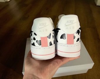 Pink Cow Print Nike Air Force Pink Dripping With Cow Print Custom