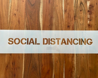 Social Distancing Stencil - Cleanword font- Mylar material