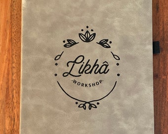 Leatherette Notebook 7x9 - Custom Monogram from 27 templates or Own Logo.