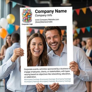Custom Photo Frame Banner: Company Photo Prop (24”x36”)