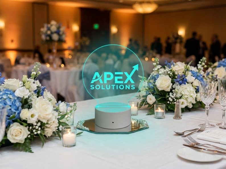 Custom LED Round Acrylic Table Sign, Remote Control Included - Etsy