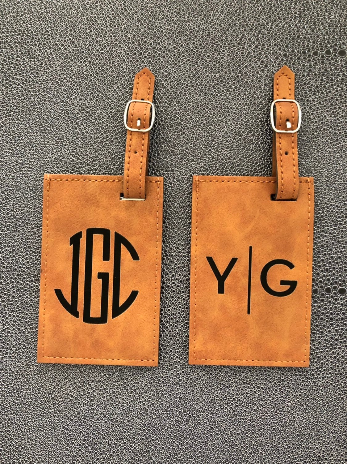 Personalized Luggage Tag with Hand Painted Monogram