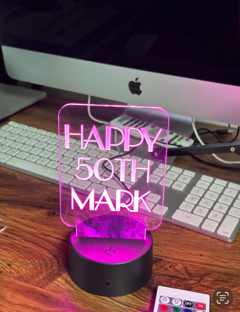 Custom LED Acrylic Table Sign, Engraved Logo, Square With Round Corners ...