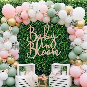 Baby in Bloom Wood Sign, Stacked Birch Plywood, Baby Shower Decor