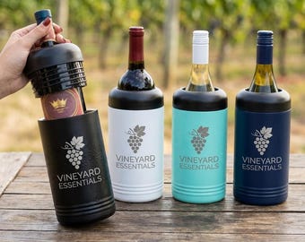 Custom Laser Engraved Stainless Steel Wine Chiller - Own Logo