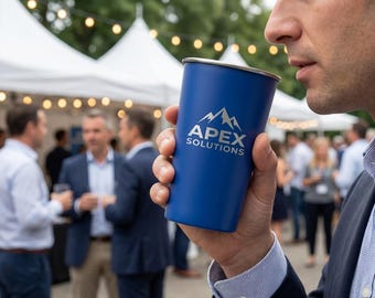 Personalized Pint Cup - Stainless Steel - Laser Engraved your Logo