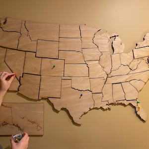 Wooden USA Map: 50 Individually cut States