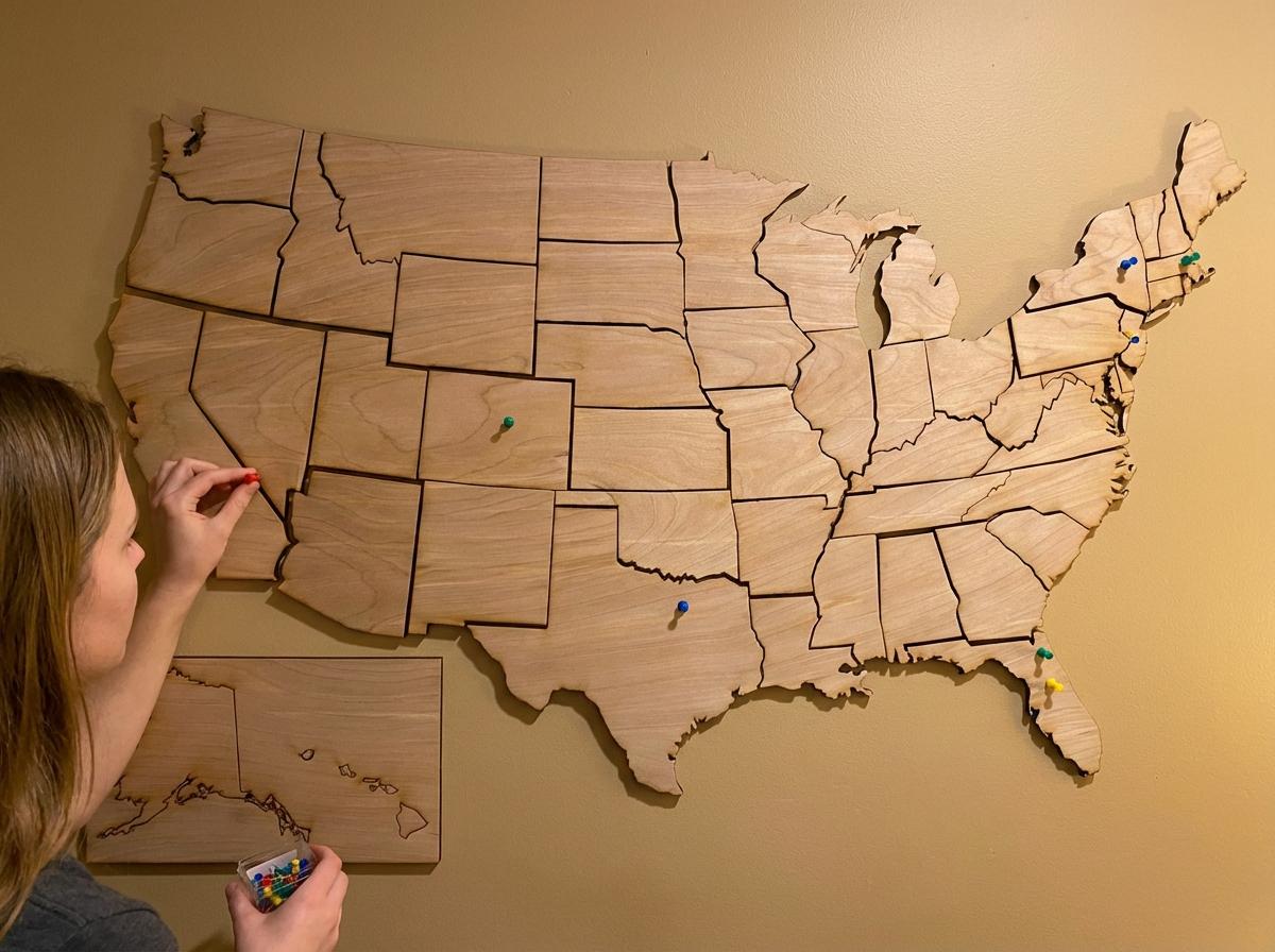 Wooden USA Map: 50 Individually Cut States - Etsy