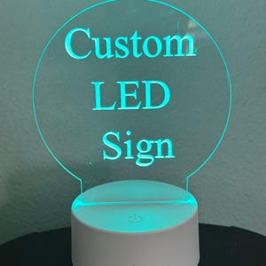 Custom LED Round Acrylic Table Sign, Remote Control Included - Etsy