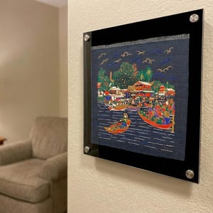Black Acrylic Floating Frame – Custom Sizes, Standoff Mounts
