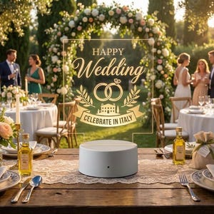 Custom Engraved LED Table Sign, Logo Display, Remote Included