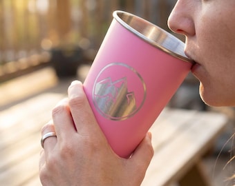 Custom Pint Cup - Stainless Steel - Laser Engraved your Logo