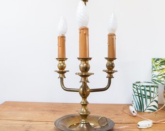 Antique brass table lamp from France (29 cm)