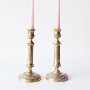 Pair of antique French candlesticks, mid-19th century Restoration