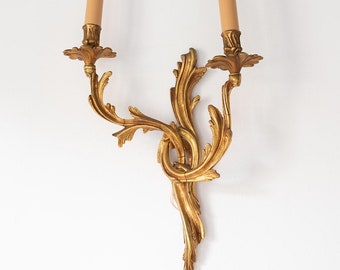 Large bronze rockery style wall light. France s. XX (36cm)