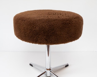 Chrome-plated steel stool c. 1970s