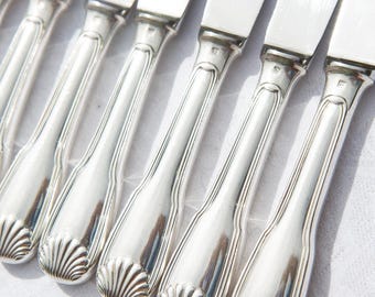 Set of 11 French TABLE knives ERCUIS Coquille model