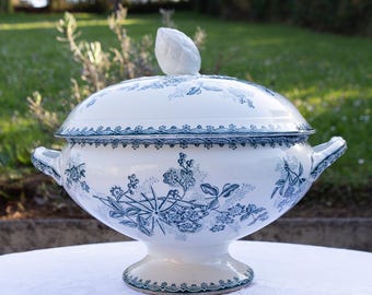 Antica zuppiera francese terre de fer "Margot" L'Amandinoise ca. 1900