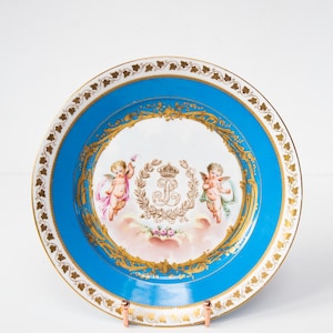 Antique French porcelain plate by Sèvres made in 1844.