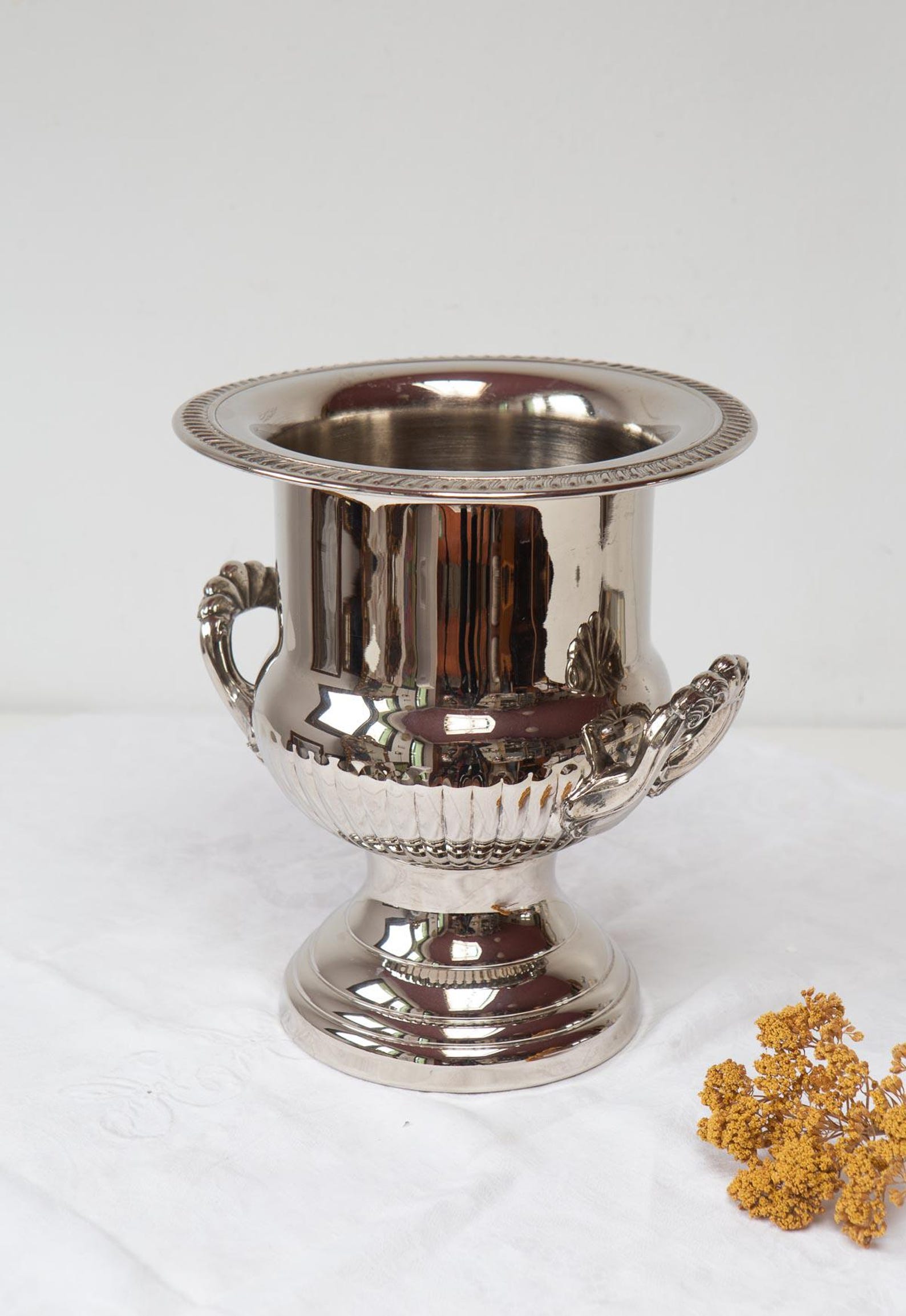 Vintage silver-plated metal champagne bucket