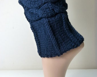 Leg warmers - short cuffs - dark blue