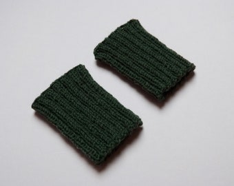 Wrist warmers green - knitted - hand-knitted