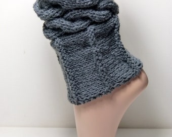 Leg warmers - short leg warmers - anthracite - knitted leg warmers ladies