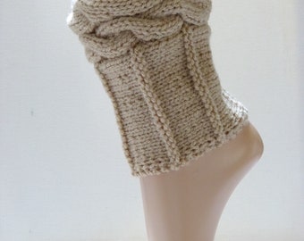 Leg warmers - short cuffs - beige