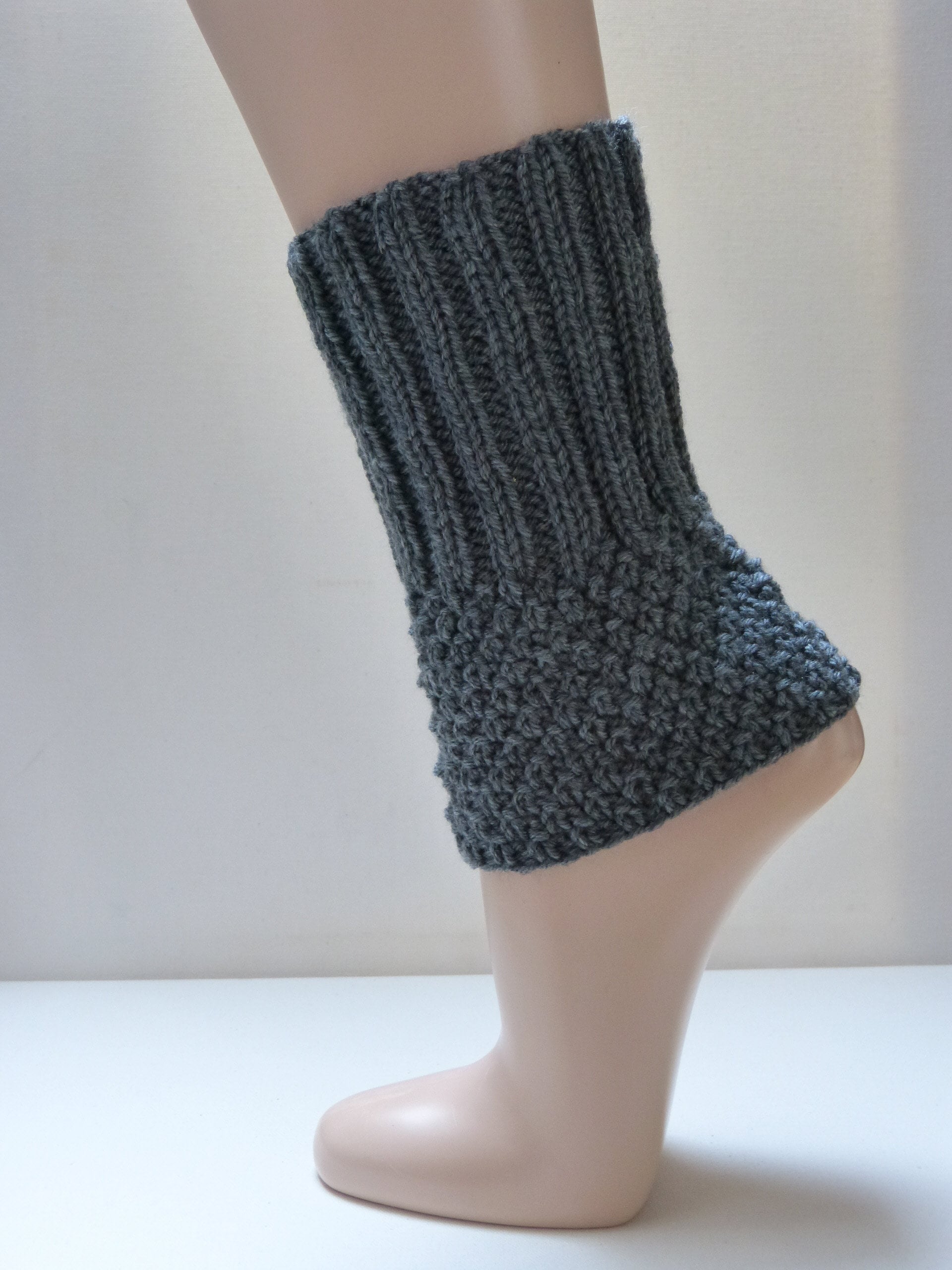 Kurze Beinstulpen anthrazit kurze Stulpen