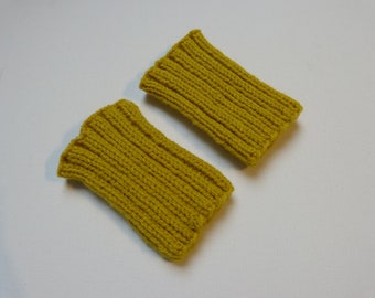 Pulse warmer mustard colors - knitted hand knitted