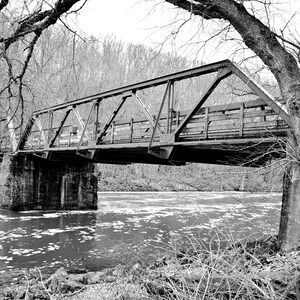 Black and White Wood Bridge Photography Print, 4 Files, Serene Landscape Wall Art, Vintage Wooden Bridge Digital Art, Rustic House Decor