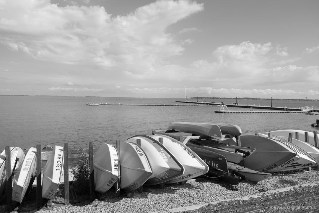 Lakeside Marina Printable Black and White Digital Stock Etsy