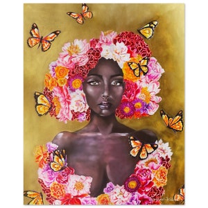 Black Woman Portrait | Poster Print l | Black Woman Print | Black Queen Print | Black Portrait Art | Black-Owned Art