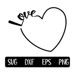 Liebe Herz Svg, Png, Dxf, Eps, für t-shirt-Design, Cricut und Silhouette. Perfekt für Sie eigene Zeichen und andere Andenken.