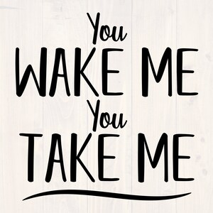 You wake me you take me svg, is a great baby onesie design.