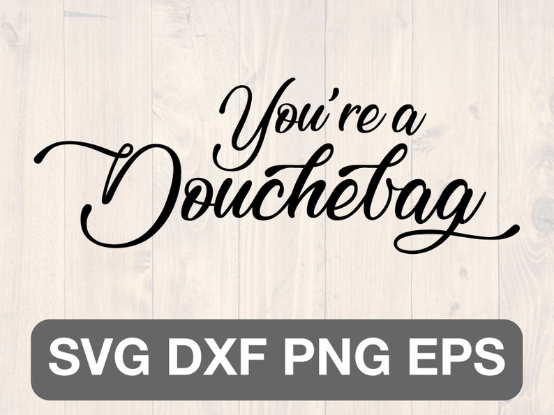 You're a douchebag svg png eps and dxf printable wall Etsy