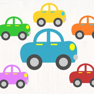 Imágenes prediseñadas del coche de los niños, clip art svg del coche cortado, png, eps, y dxf perfecto para babyshowers y fiestas de los niños. Imprimible a 300 DPI, digital
