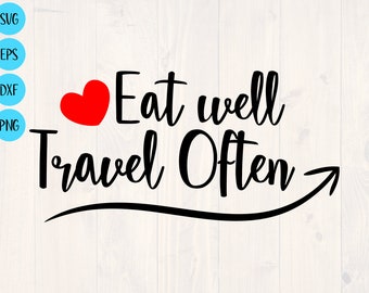 Eat well travel often svg, is the perfect shirt design for the person who feels their wanderlust.