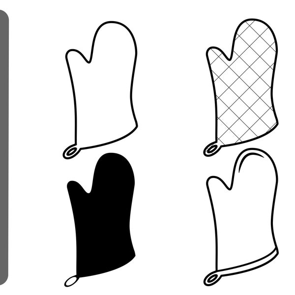 Oven wanten svg oven mitt svg, png, eps, dxf, illustraties, vector kunst, voor gebruik met cricut en silhouet, gesneden bestanden, bestanden snijden.