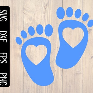 Blue baby footprints svg, png, eps, dxf, for a baby shower, or gender reveal party, cricut, and silhouette compatible.