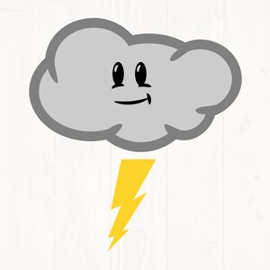 Clipart stormcloud mignon, mignon nuage d’orage svg, png, eps et dxf des clip art, couper des fichiers pour cricut et silhouette, numérique, téléchargement, imprimer