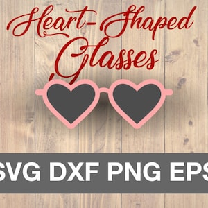 Óculos em formato de coração SVG, óculos de sol, óculos escuros, feminino, eps, dxf, png, cricut, silhueta, arquivo cortado, imprimível, decalque digital, clipart