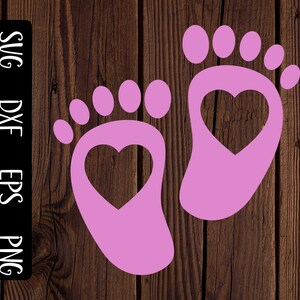 Pink baby footprints svg, it&#39;s a girl, baby shower svg, svg, png, eps, dxf, gender reveal svg, for cricut and silhouette