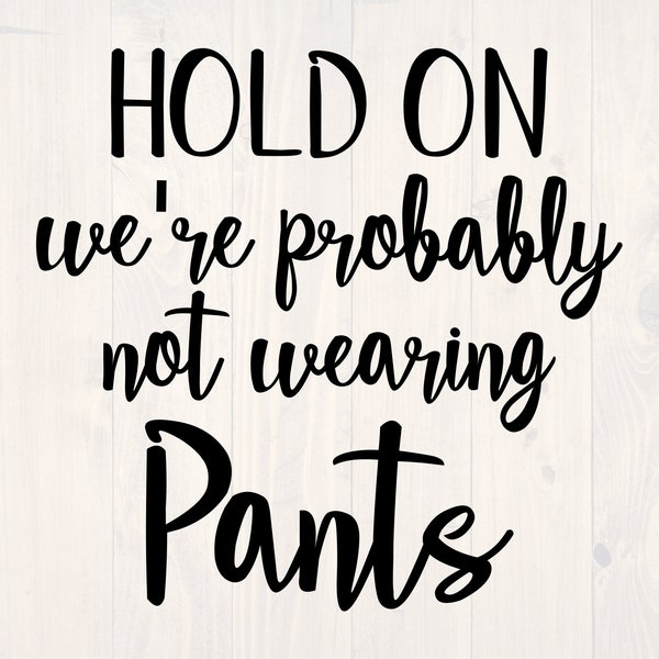 Hold on We're Probably Not Wearing Pants Svg Etsy Australia