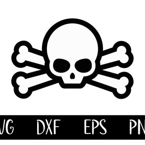 Cranio e Crossbones clipart in formato Svg, Jolly Roger, Dxf, Eps, Png file di Halloween per cricut cranio Svg cranio sagoma tagliare File pirata teschio