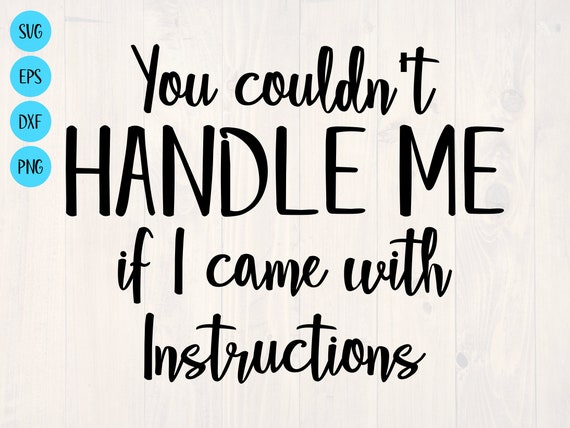 You Couldnt Handle Me Even If I Came With Instructions Funny T-Shirt You Couldnt Handle Me Even If I Came With Instructions Funny T-Shirt
