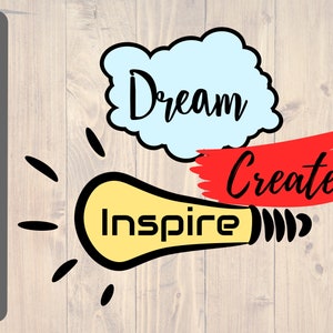 Droom maken inspireren svg, inspirerende svg, creatieve svg, png, eps, dxf, afdrukbare muur art, voor de cricut en silhouet, digitale download