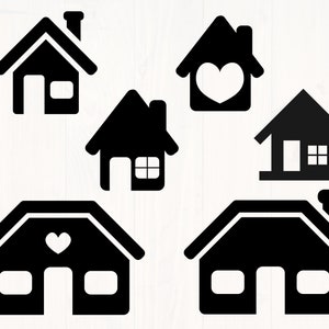 House clipart svg, png, eps, and dxf home clip art, digital, download, printable for cricut and silhouette, bundle