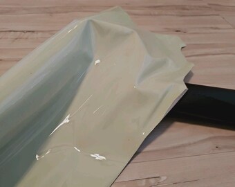 2oz Seafoam light green sheepskin lambskin leather full hide, panel sheet, Patent Leather, Crafting leather, Handmade, 4-6 sqf