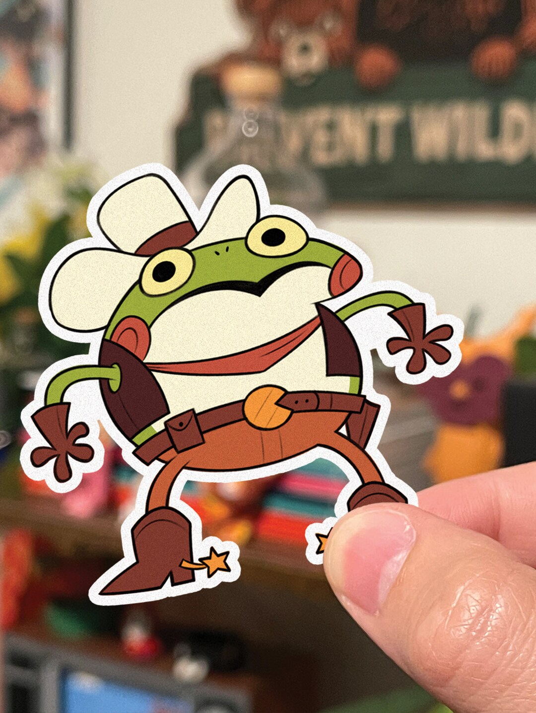 Cowboy Frog Sticker Cowboy Frog Sticker - Etsy